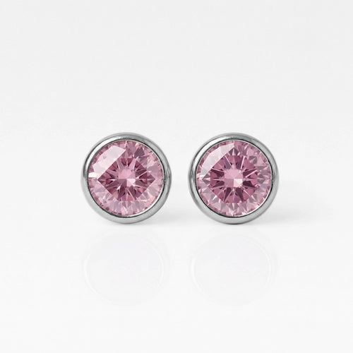 Серьги для прокола ушей из хирургической стали - Birthstone Light Rose Гипоаллергенный