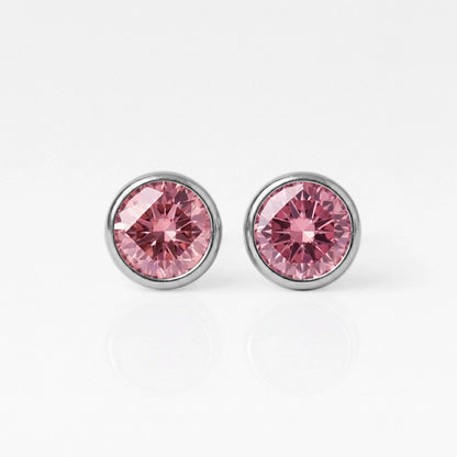 Surgical Steel Ear Piercing Studs - Birthstone Rose Hypoallergenic