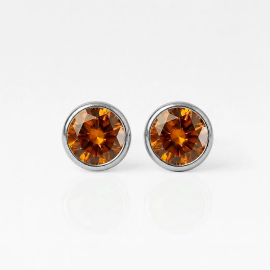 Серьги для прокола ушей из хирургической стали - Birthstone Topaz Гипоаллергенный (пара)