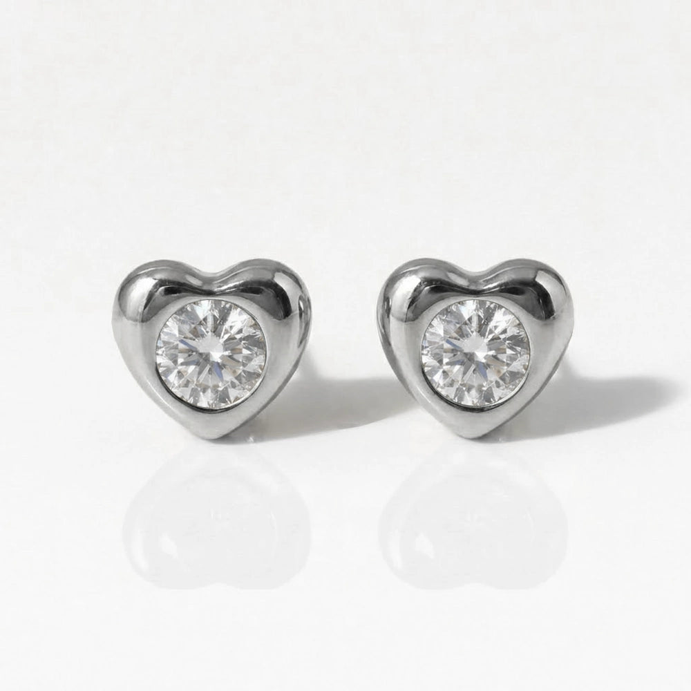 Серьги для прокалывания ушей из хирургической стали — Heartlite Crystal гипоаллергенные (пара)