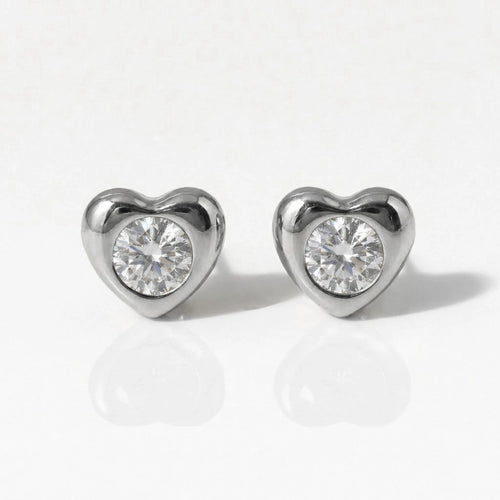 Серьги для прокалывания ушей из хирургической стали — Heartlite Crystal гипоаллергенные (пара)