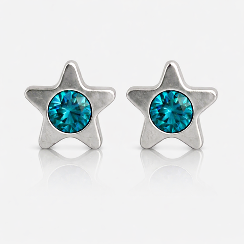 Серьги для прокалывания ушей из хирургической стали — StarLite Blue Zircon гипоаллергенные