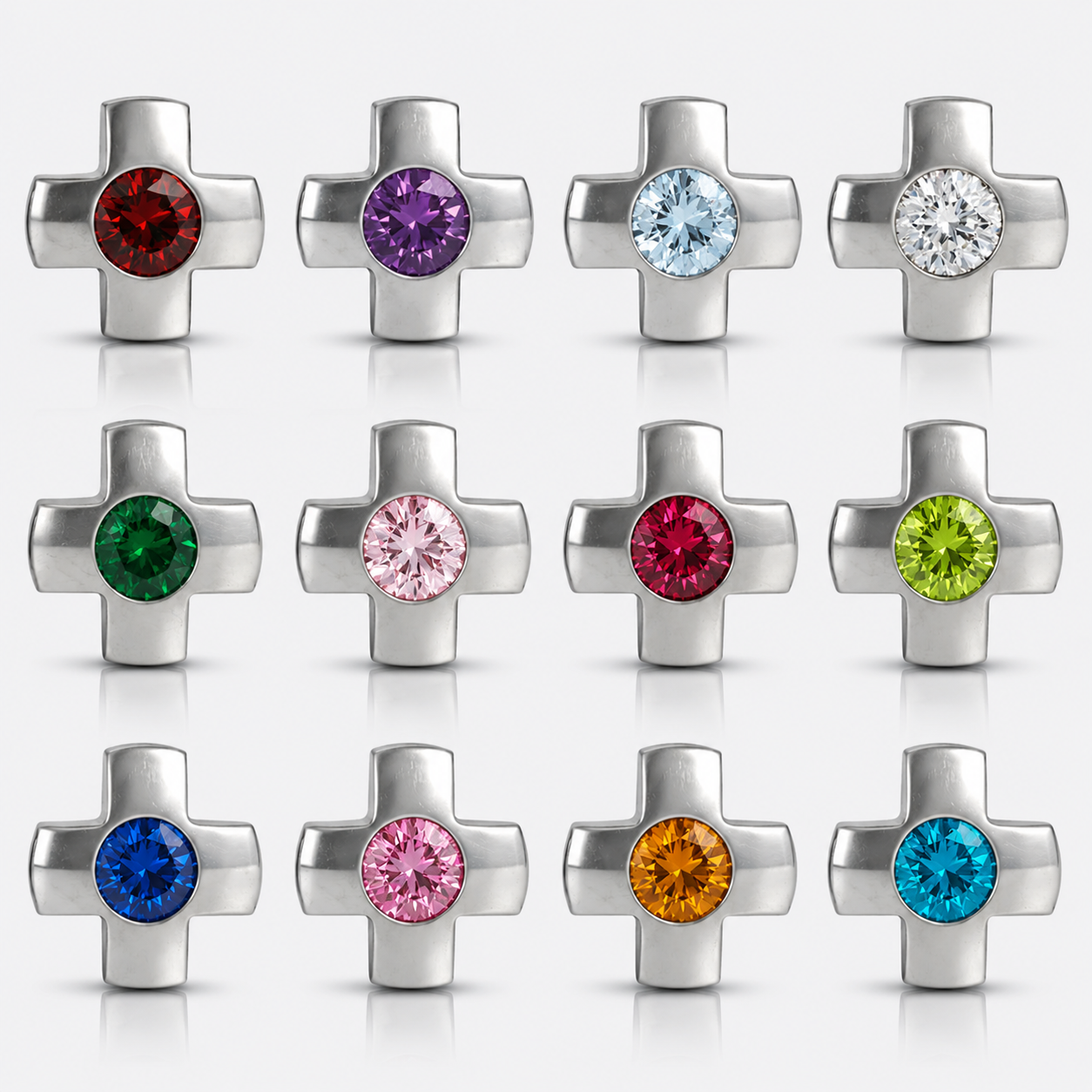 Surgical Steel Ear Piercing Studs - Crosslite Assorted Hypoallergenic