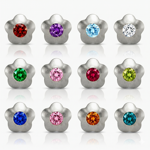 Surgical Steel Ear Piercing Studs - Flowerlite Assorted Hypoallergenic