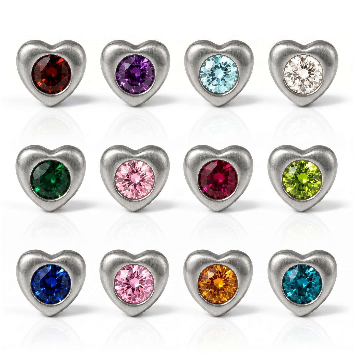 Surgical Steel Ear Piercing Studs - Heartlite Assorted Hypoallergenic