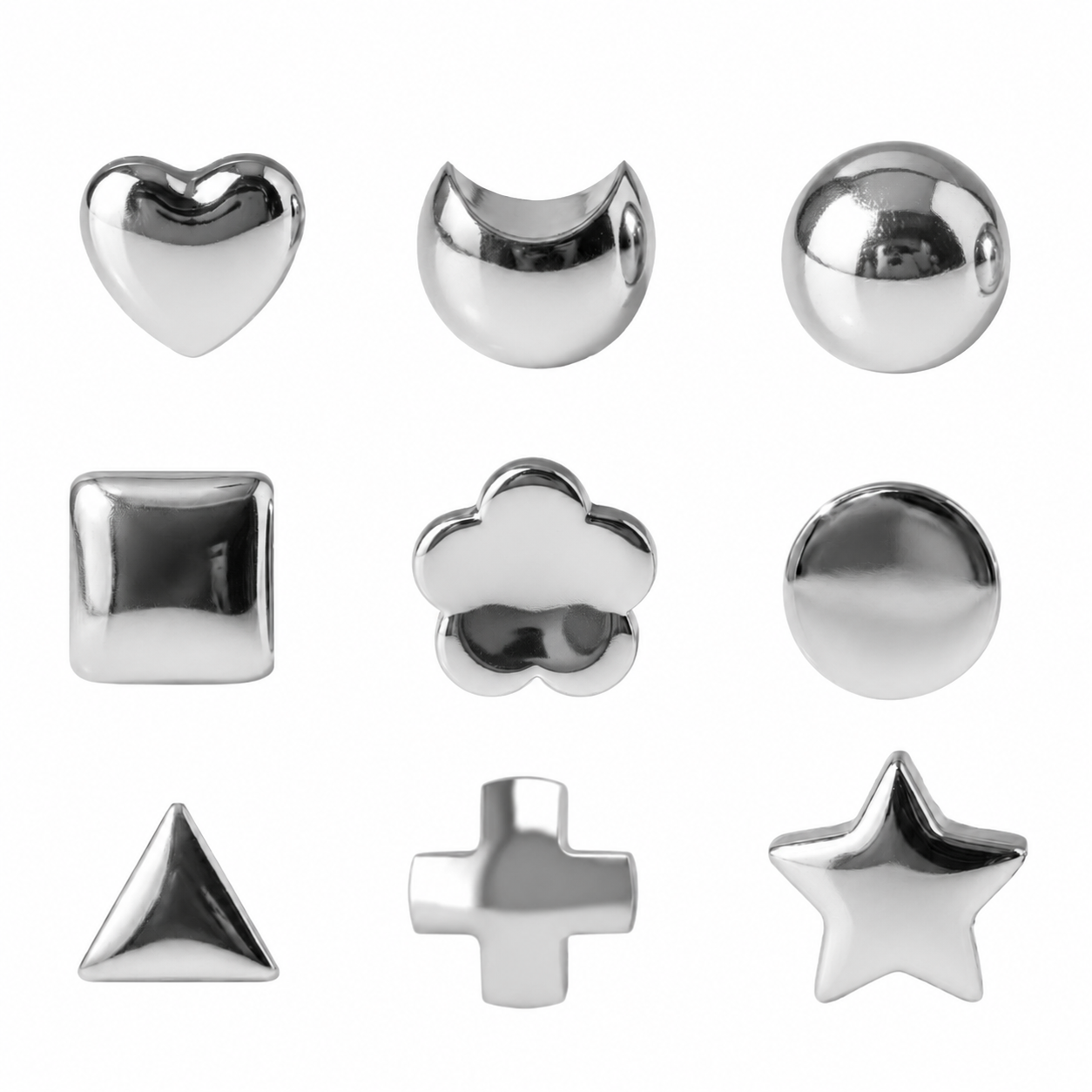 Surgical Steel Ear Piercing Studs - Shape Assorted Hypoallergenic