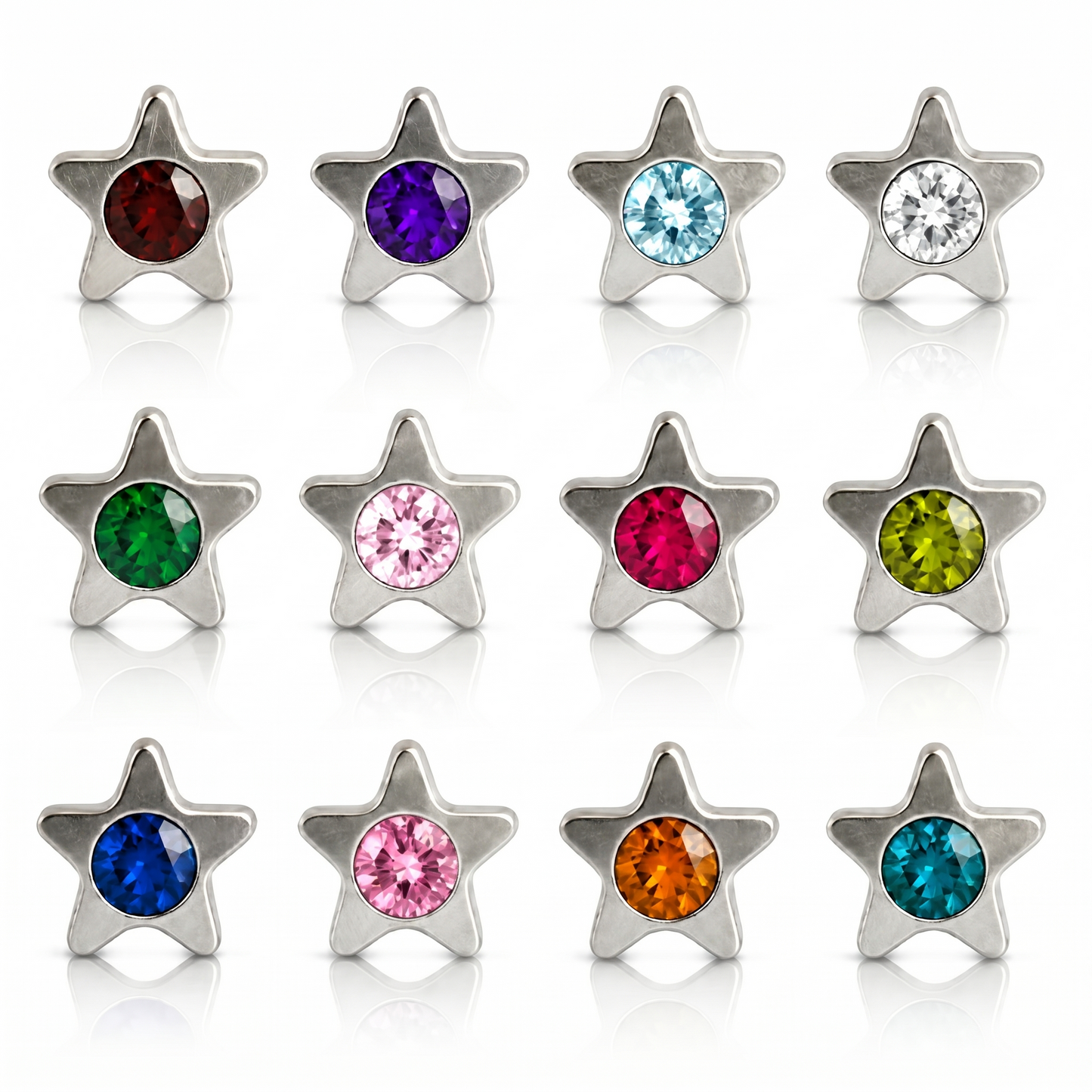 Surgical Steel Ear Piercing Studs - Starlite Assorted Hypoallergenic