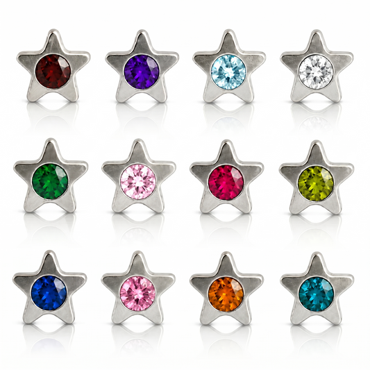 Surgical Steel Ear Piercing Studs - Starlite Assorted Hypoallergenic
