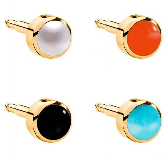 Kulak Delme Küpesi Gold İncili Assorted 