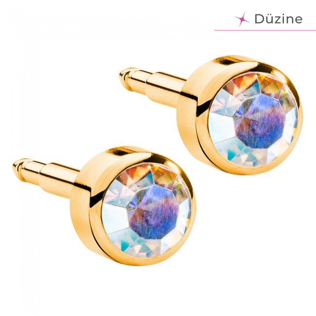 Kulak Delme Küpesi Gold Rock Crystal 