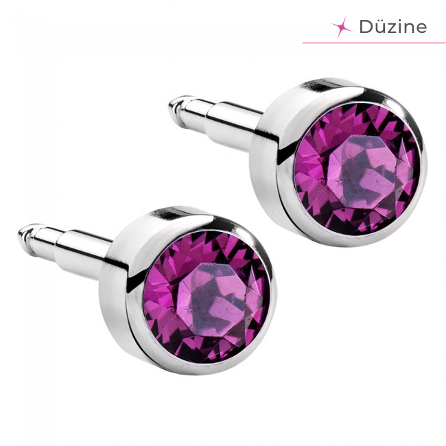 - Kulak Delme Küpesi White Amethsyt Birthstone  - Kulak Delme Küpesi White Amethsyt Birthstone