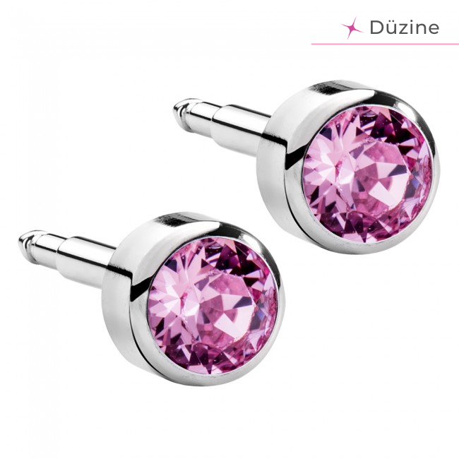 Kulak Delme Küpesi White Light Rose Birthstone