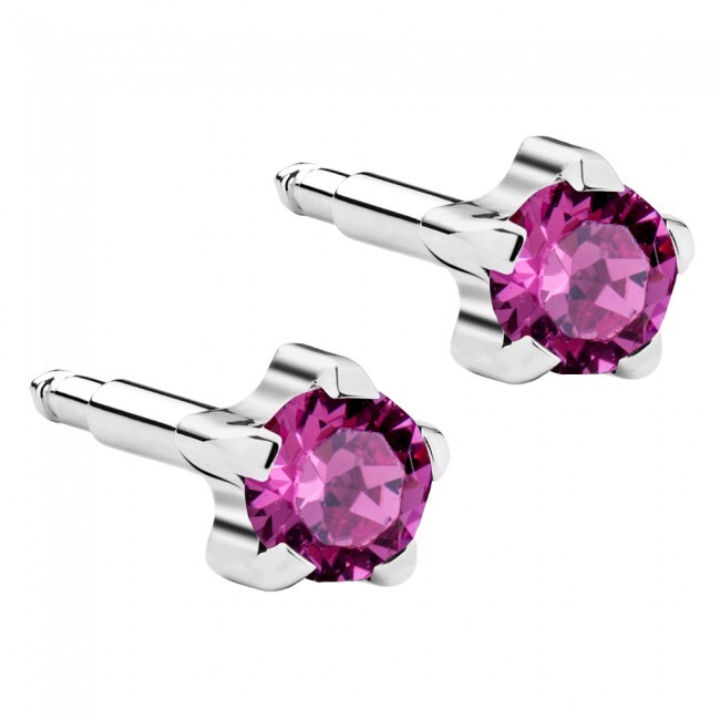  - Kulak Delme Küpesi White Rose Birthstar Yıldız Model 