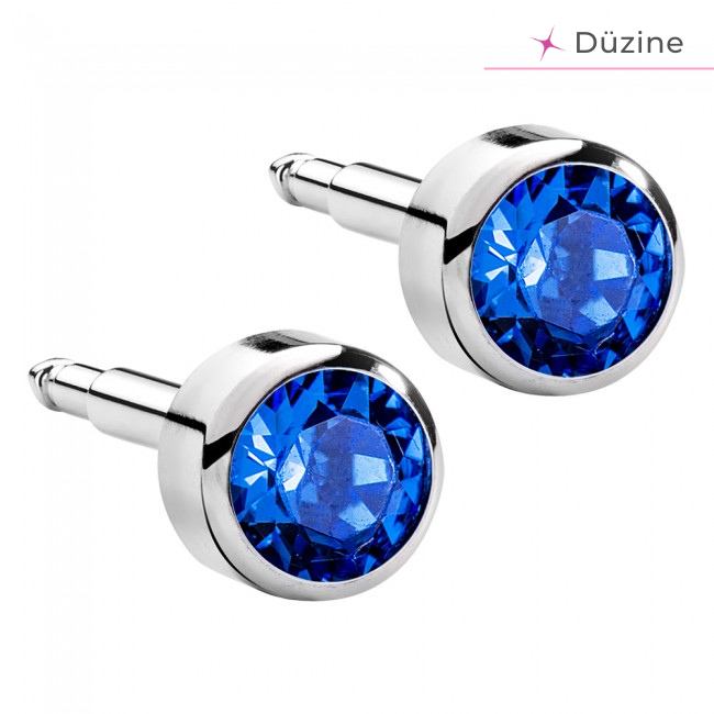 Kulak Delme Küpesi White Sapphire Birthstone 12'li Set