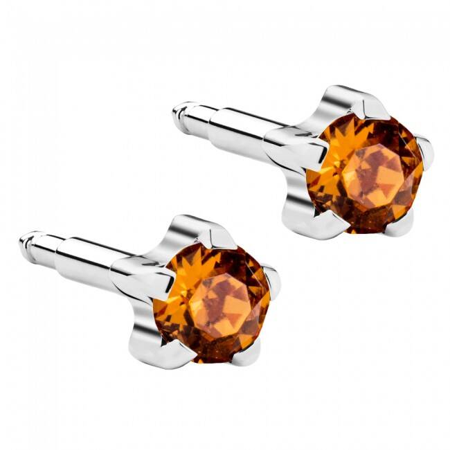 Kulak Delme Küpesi White Topaz Birthstar Yıldız Model 