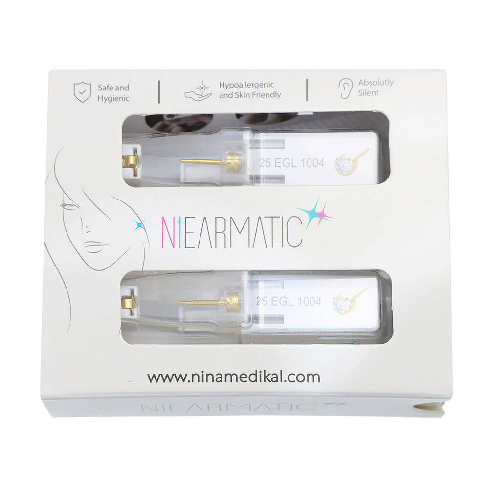  Niearmatic Gold Crystal Kulak Delme Küpesi Large 5 mm