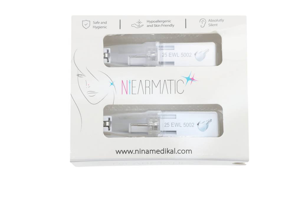 Niearmatic White Heart Kulak Delme Küpesi Large 5 mm