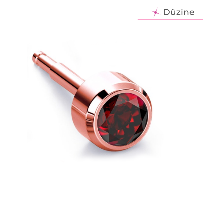 Rose Garnet Kulak Delme Küpesi