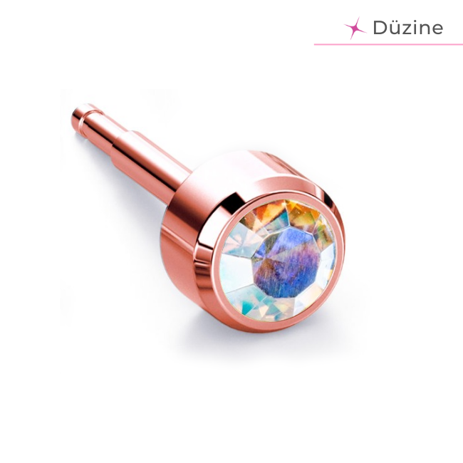  - Kulak Delme Küpesi Rose Rock Crystal 