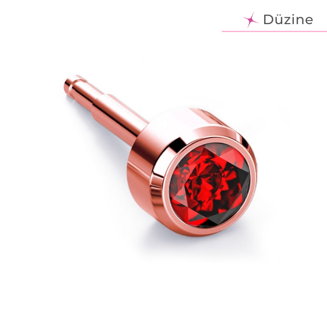  - Kulak Delme Küpesi Rose Ruby 