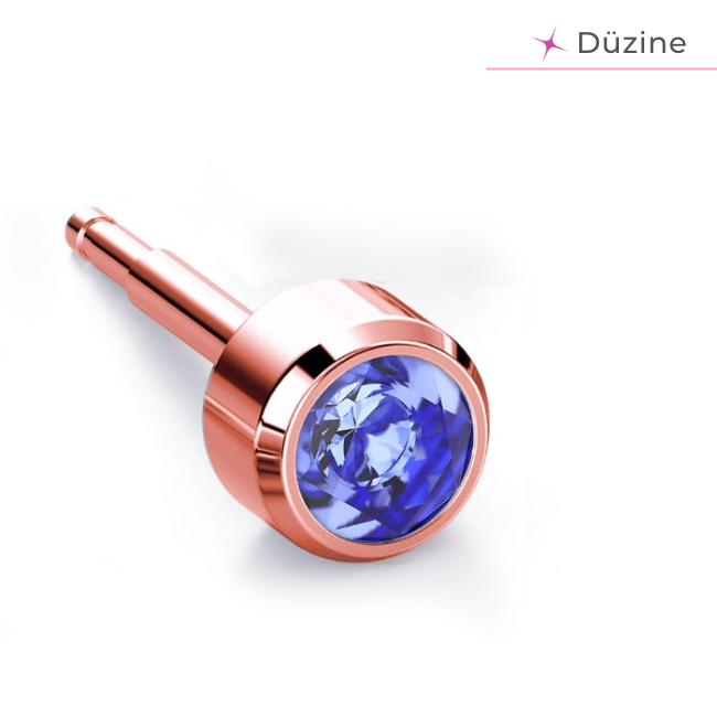 Kulak Delme Küpesi Rose Sapphire 