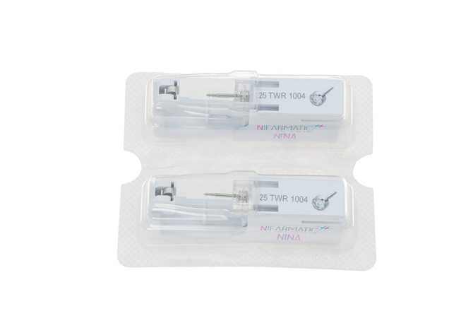  - Niearmatic White Birthstone Crystal Kulak Delme Küpesi Regular 4mm