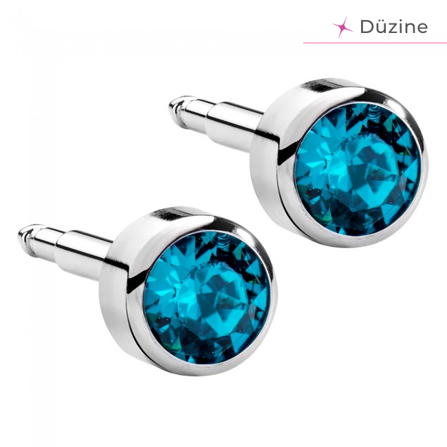 White Blue Zircon Kulak Delme Küpesi