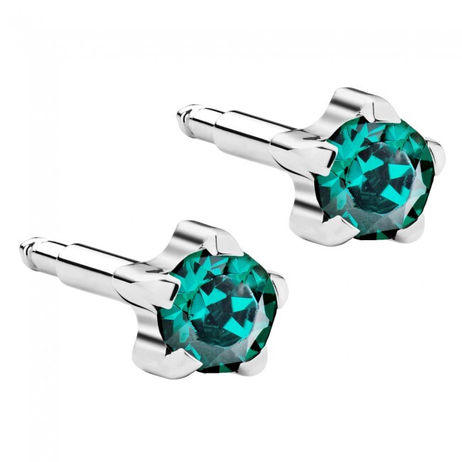  - Kulak Delme Küpesi White Emerald Birthstar Yıldız Model 